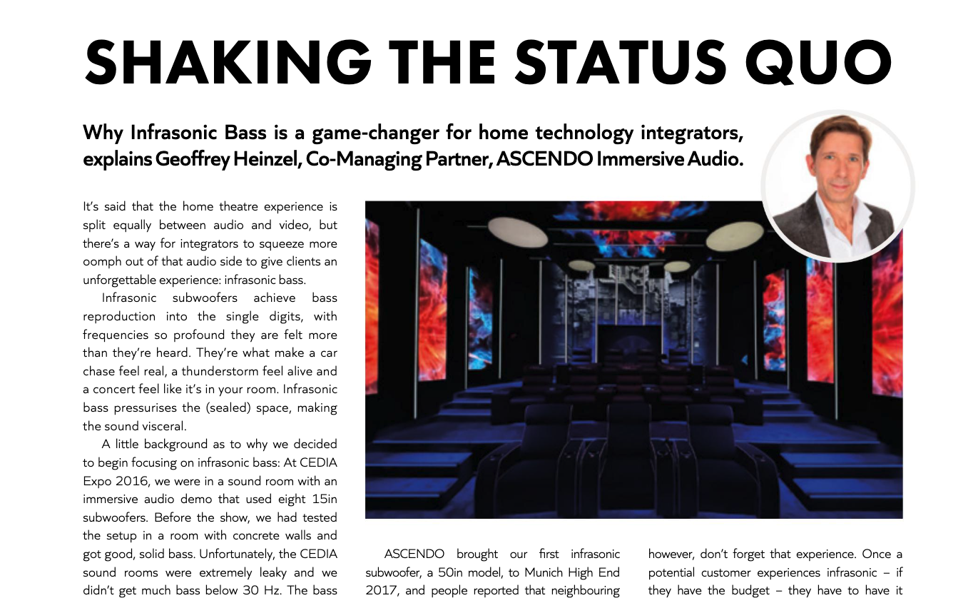 The Origin Story of ASCENDO Infrasonic Subwoofers from Geoffrey Heinzel